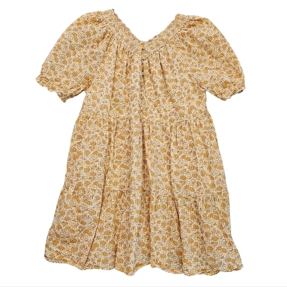 Madewell Eyelet-Trim Tiered Mini Dress in Piccola Floral French Vanilla Large - Picture 3 of 8